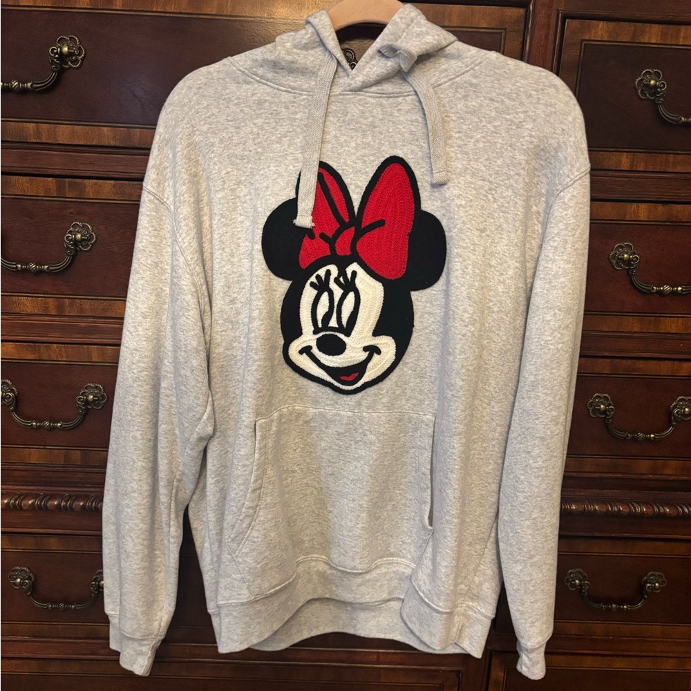 Disney Gray Hoodie with Red Bow Minnie Graphic
